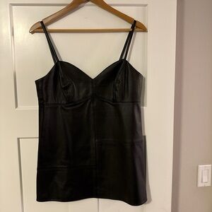 W by Worth Black Leather Camisole